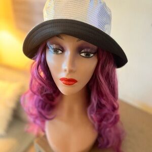 🌟☀️🌺 Fun Silver and Black Metallic Bucket Hat❤️